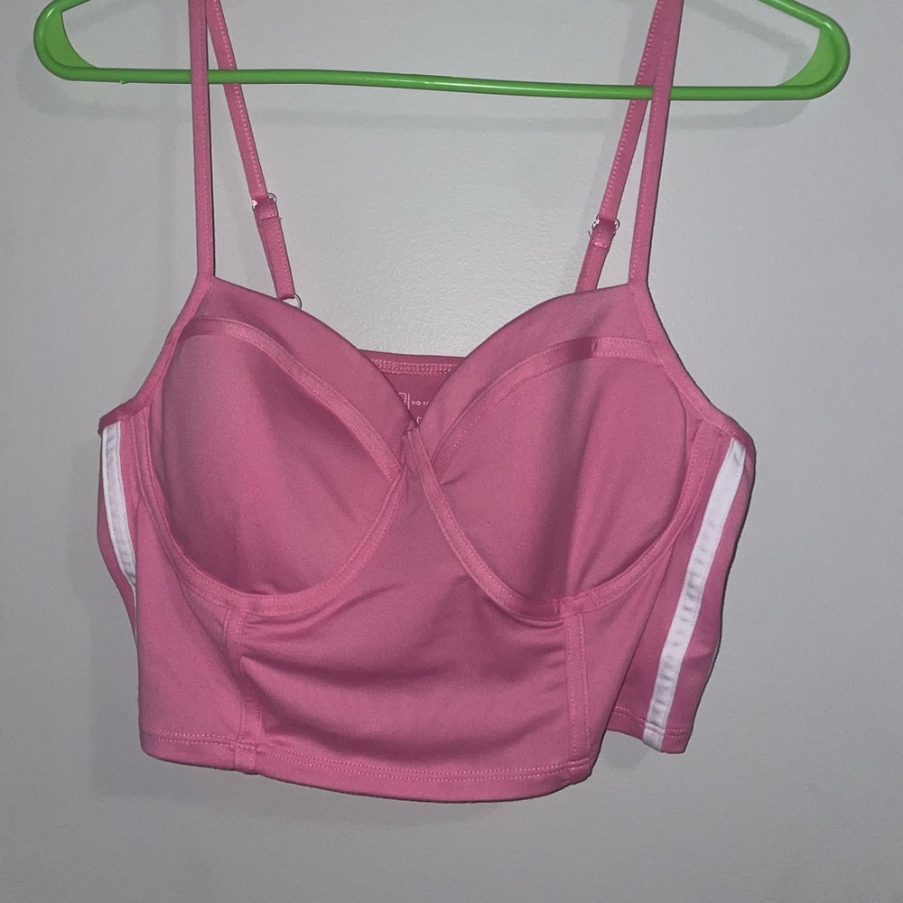 pink crop top